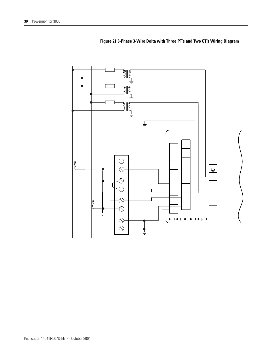 Rockwell Automation 1404-M4_M5_M6_M8 Powermonitor 3000 Installation Instructions, PRIOR to Firmware rev. 3.0 User Manual | Page 30 / 66