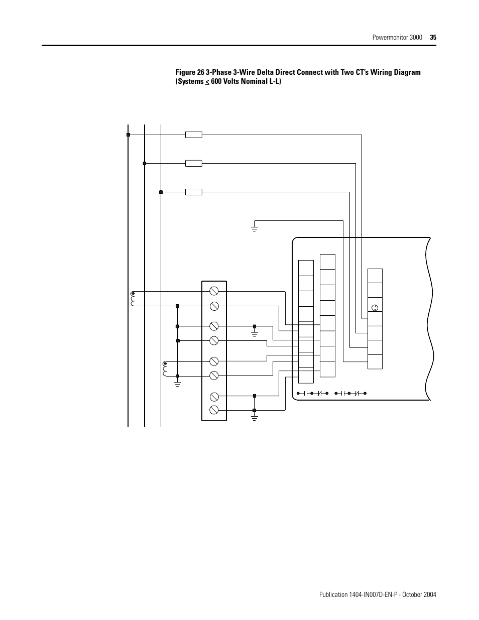 Rockwell Automation 1404-M4_M5_M6_M8 Powermonitor 3000 Installation Instructions, PRIOR to Firmware rev. 3.0 User Manual | Page 35 / 66