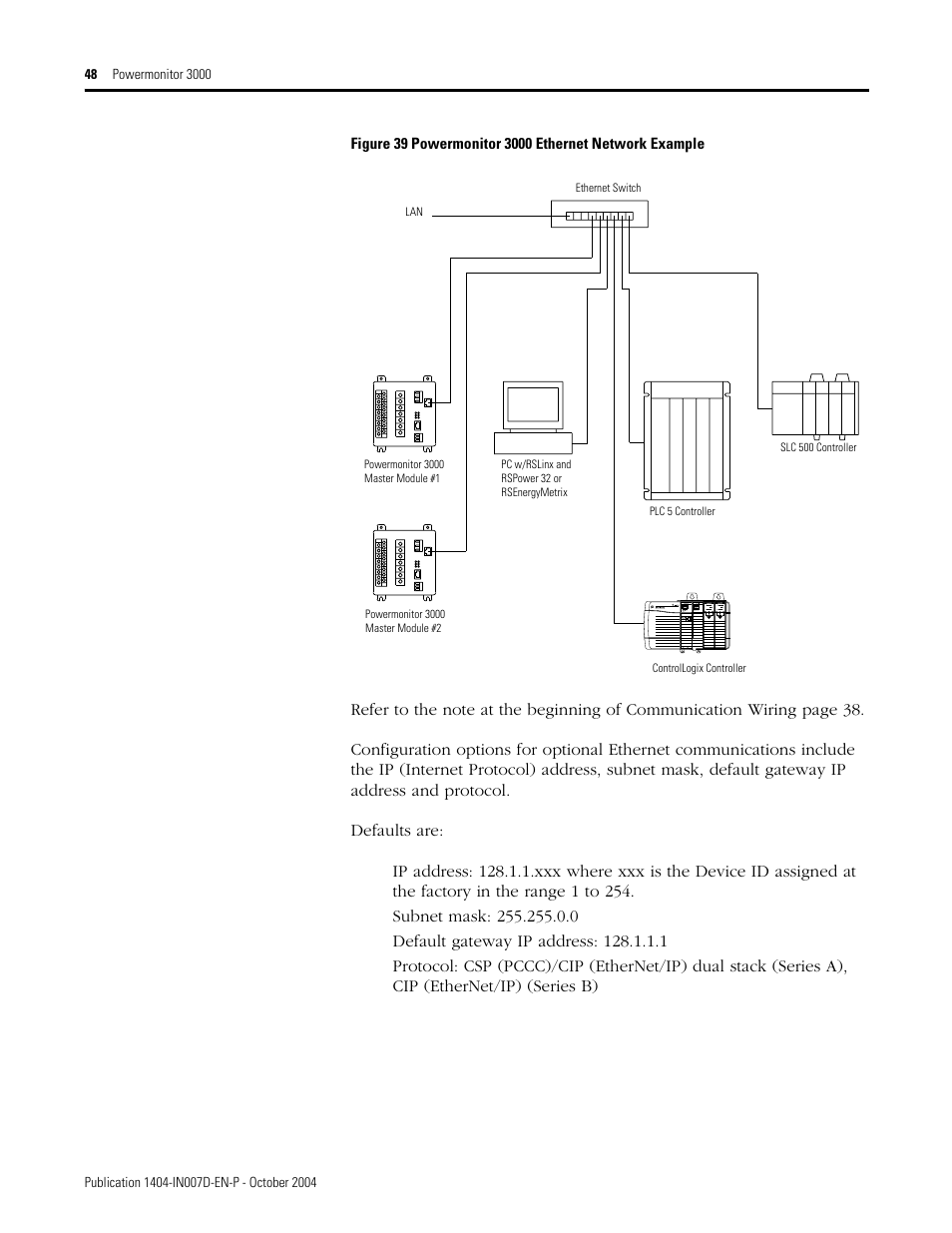 Rockwell Automation 1404-M4_M5_M6_M8 Powermonitor 3000 Installation Instructions, PRIOR to Firmware rev. 3.0 User Manual | Page 48 / 66