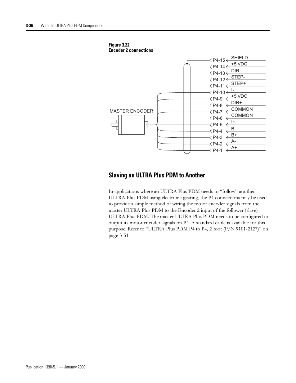 Slaving an ultra plus pdm to another, 6odylqj dq 8/75$ 3oxv 3'0 wr $qrwkhu, 6hh )ljxuh  rq sdjh | Rockwell Automation 1398-PDM-xxx ULTRA Plus Series Positioning Drive Module User Manual | Page 100 / 156