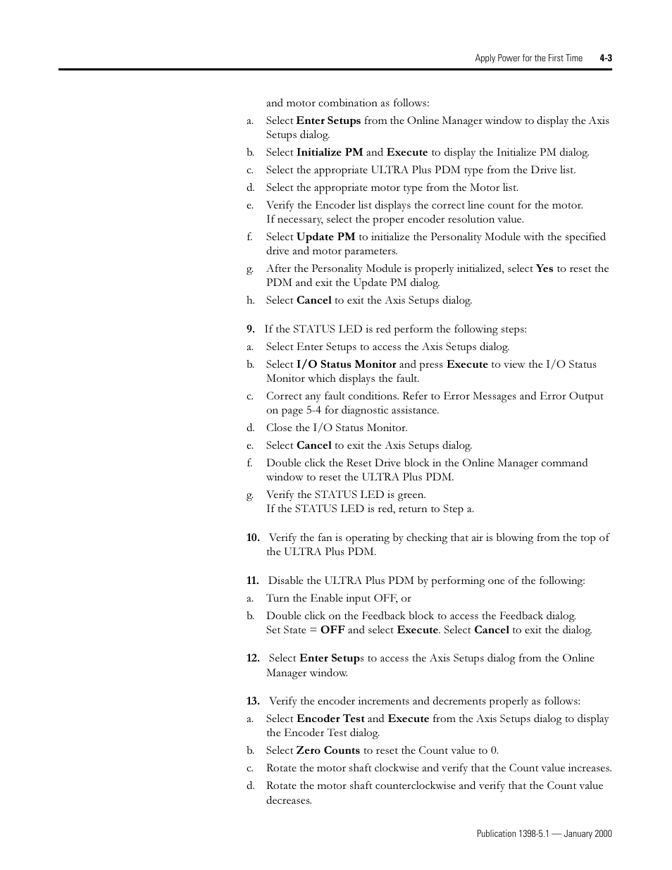 Rockwell Automation 1398-PDM-xxx ULTRA Plus Series Positioning Drive Module User Manual | Page 119 / 156