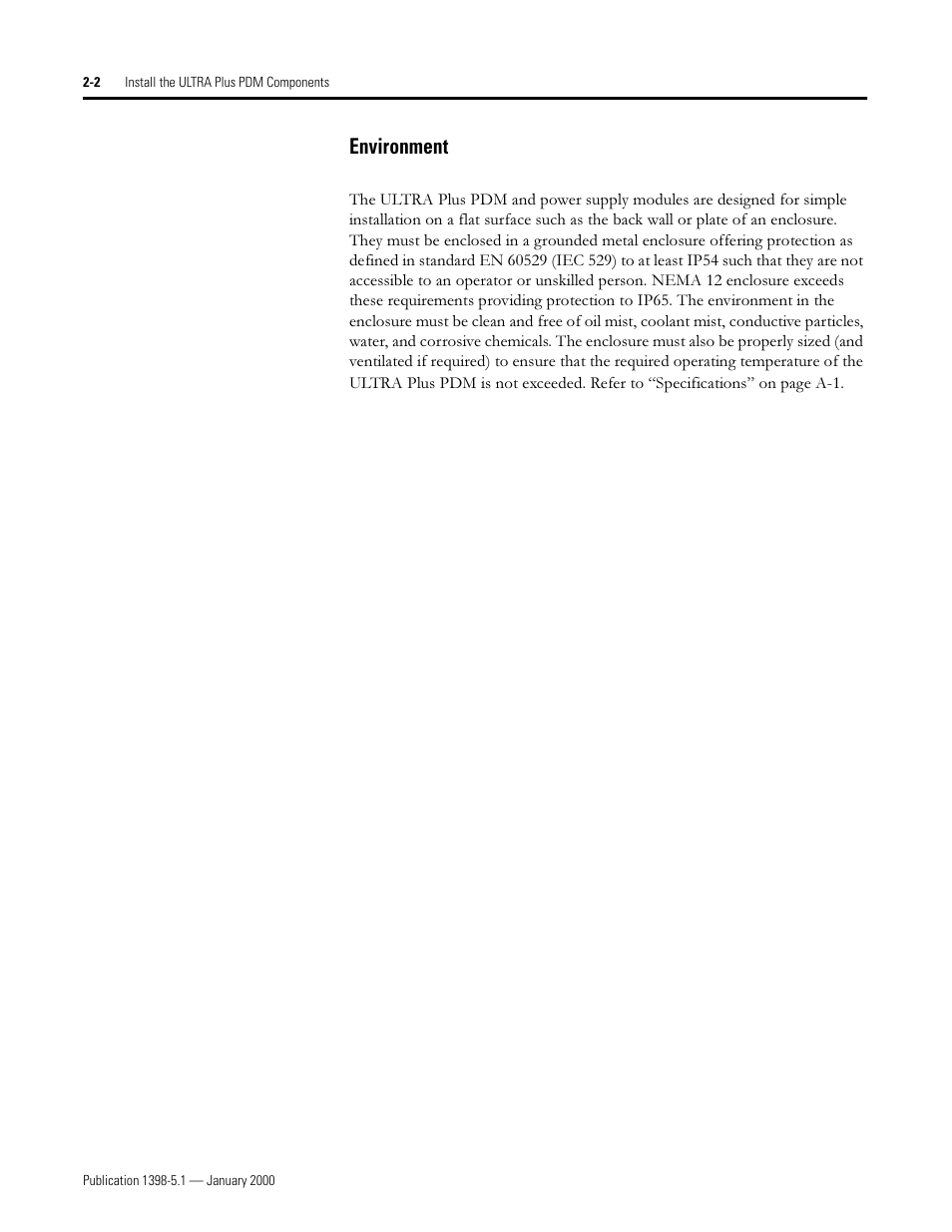 Environment, Qylurqphqw | Rockwell Automation 1398-PDM-xxx ULTRA Plus Series Positioning Drive Module User Manual | Page 20 / 156