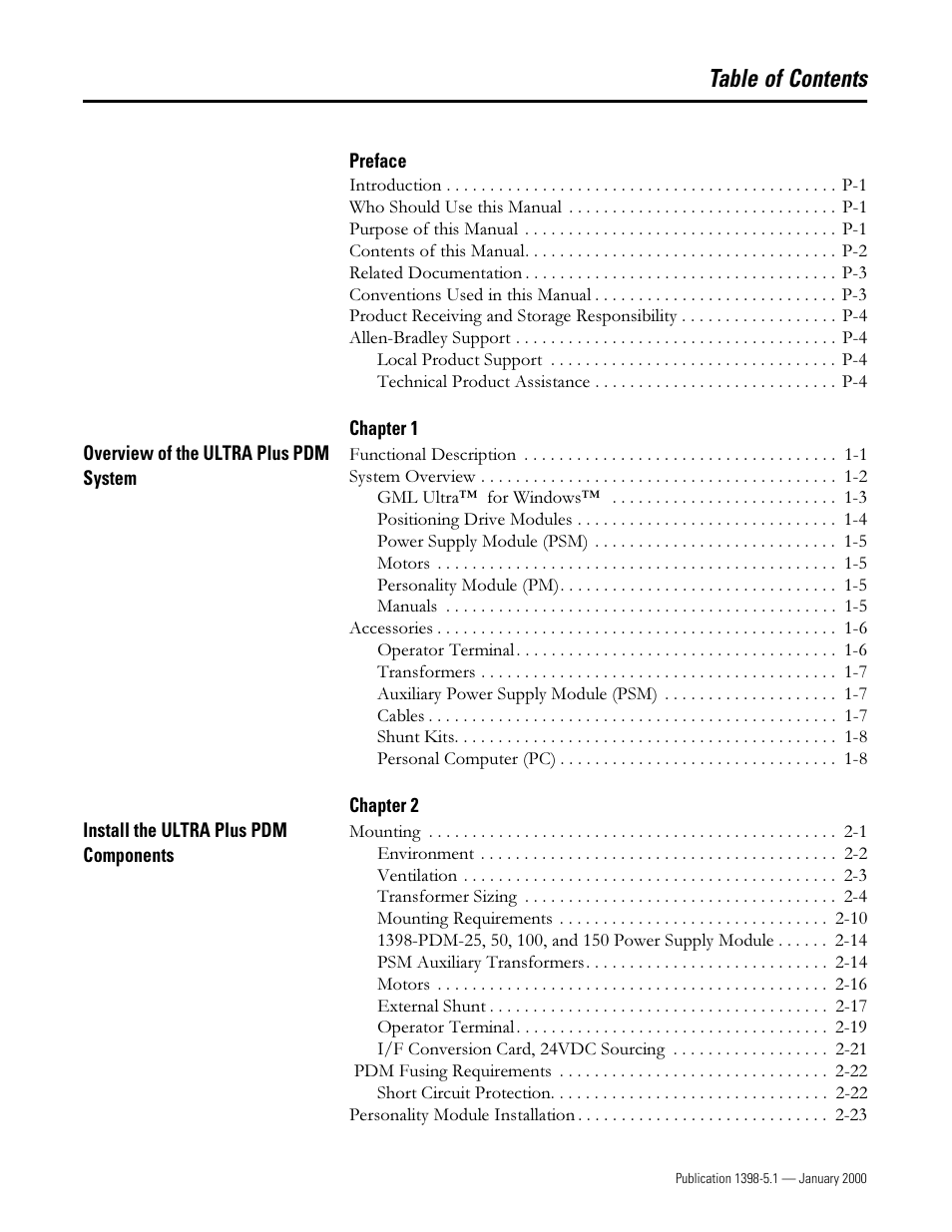 Rockwell Automation 1398-PDM-xxx ULTRA Plus Series Positioning Drive Module User Manual | Page 3 / 156