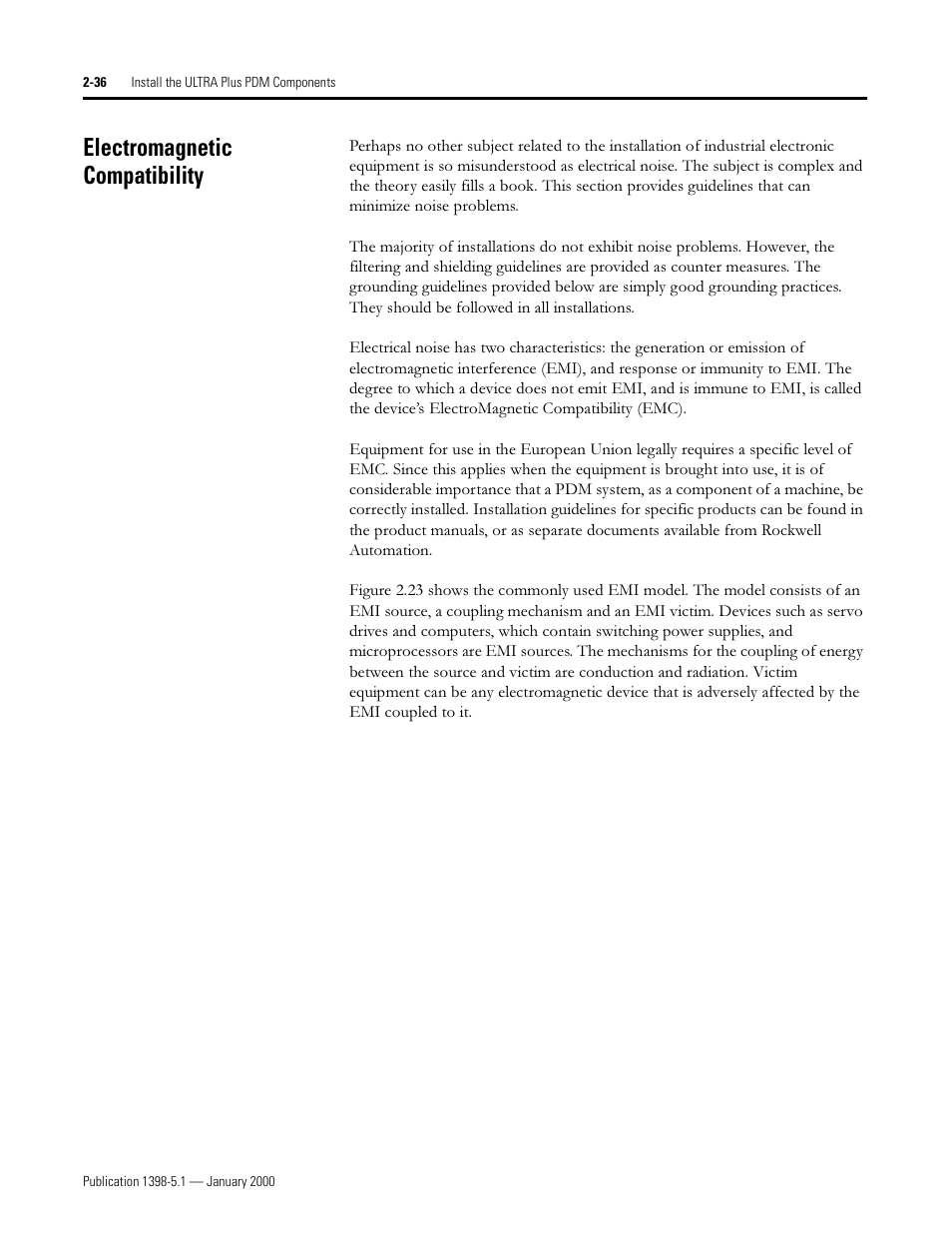 Electromagnetic compatibility, Ohfwurpdjqhwlf &rpsdwlelolw | Rockwell Automation 1398-PDM-xxx ULTRA Plus Series Positioning Drive Module User Manual | Page 54 / 156