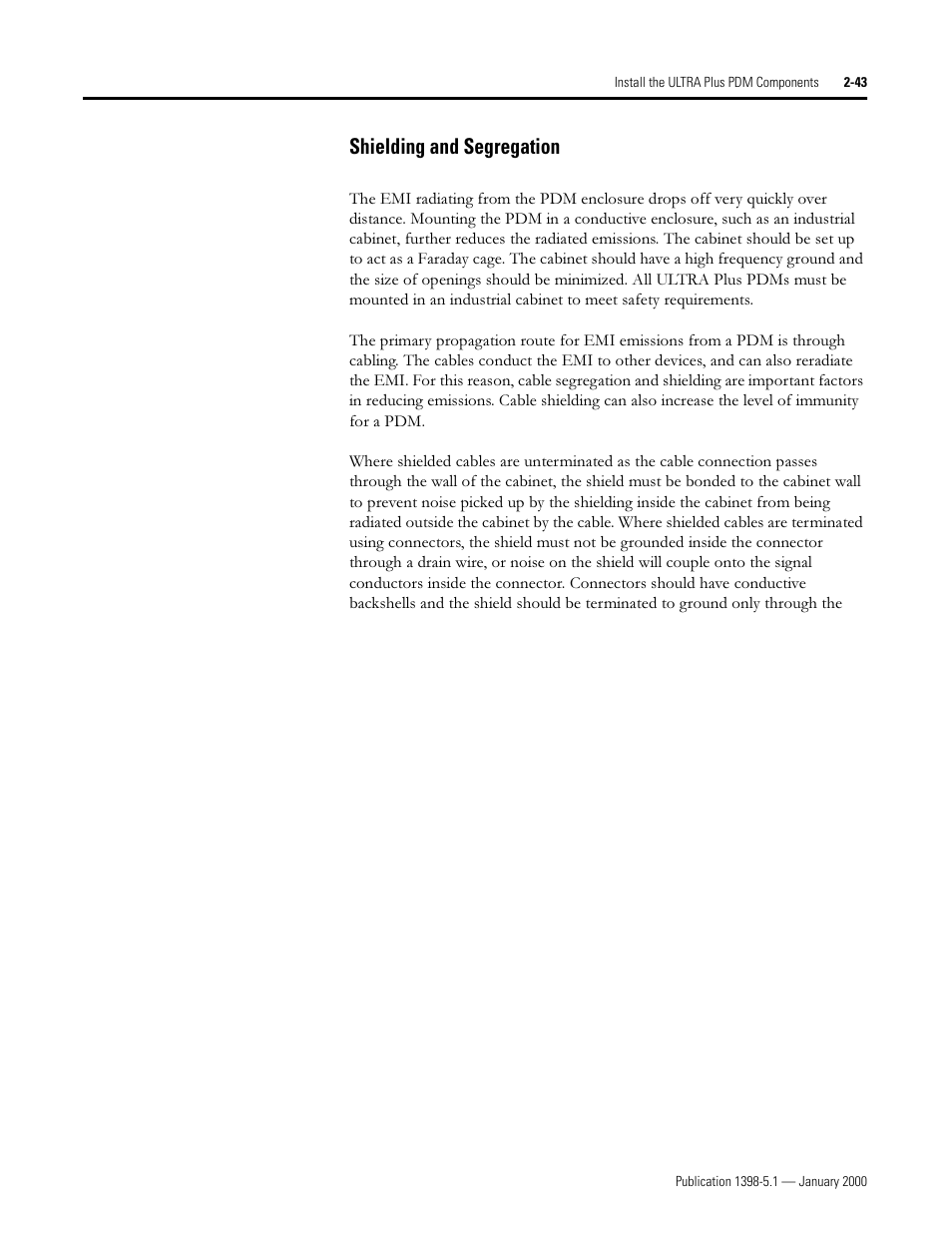 Shielding and segregation, 6klhoglqj dqg 6hjuhjdwlrq | Rockwell Automation 1398-PDM-xxx ULTRA Plus Series Positioning Drive Module User Manual | Page 61 / 156