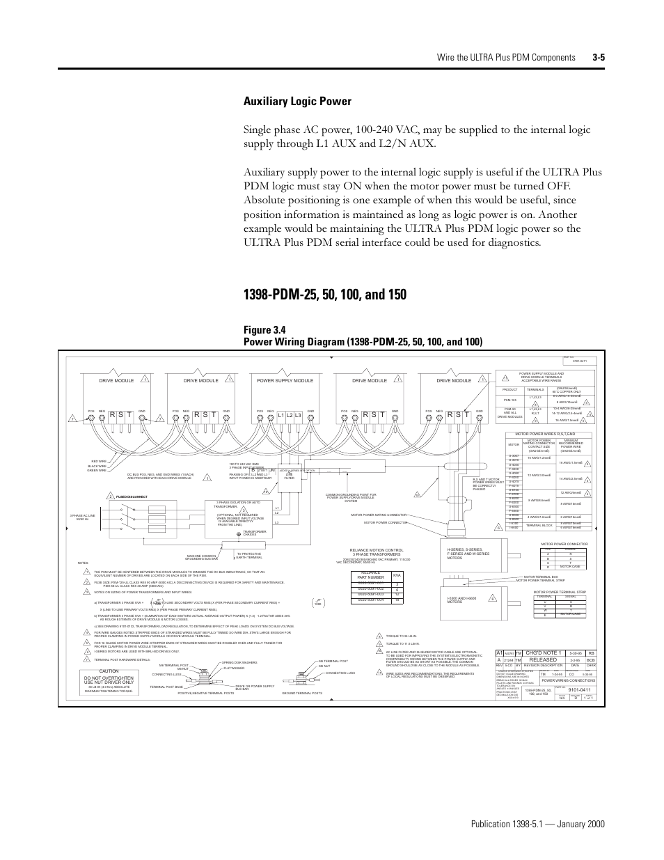 1398-pdm-25, 50, 100, and 150, 3'0   dqg, R s t | Rockwell Automation 1398-PDM-xxx ULTRA Plus Series Positioning Drive Module User Manual | Page 69 / 156