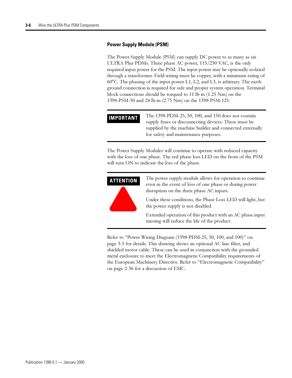 Rockwell Automation 1398-PDM-xxx ULTRA Plus Series Positioning Drive Module User Manual | Page 70 / 156