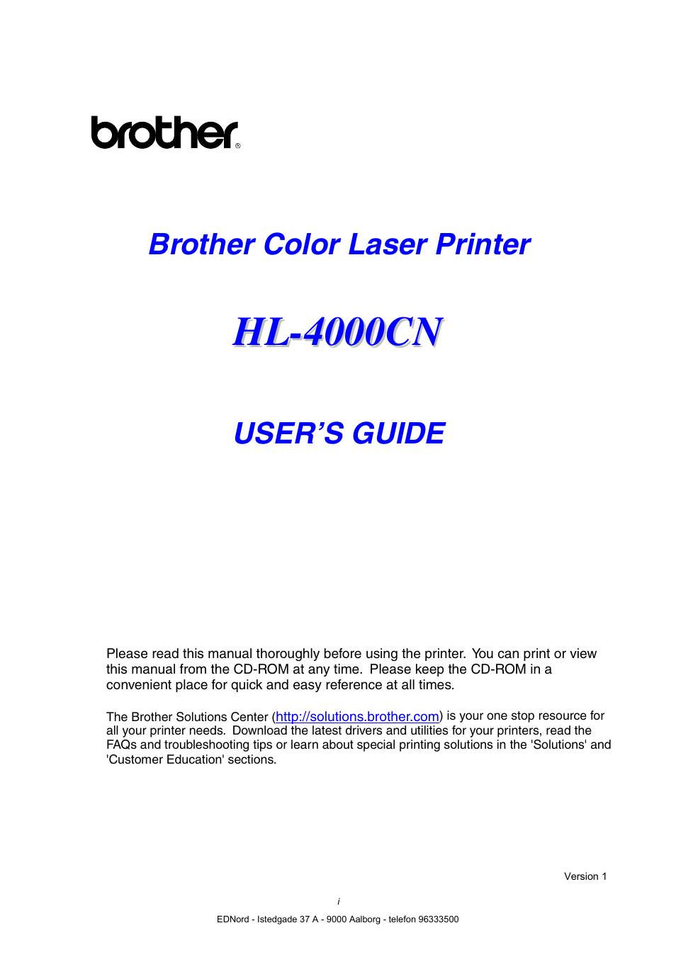 Brother HL-4000CN User Manual | 183 pages