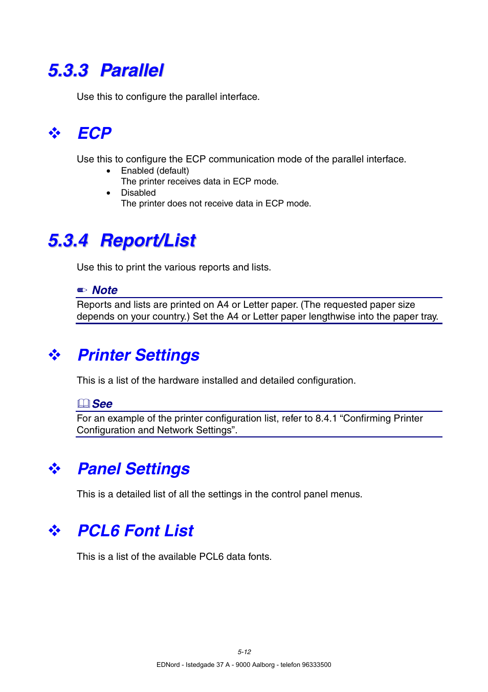 3 parallel, 4 report/list, Printer settings | Panel settings, Pcl6 font list, Parallel, Report/list | Brother HL-4000CN User Manual | Page 103 / 183