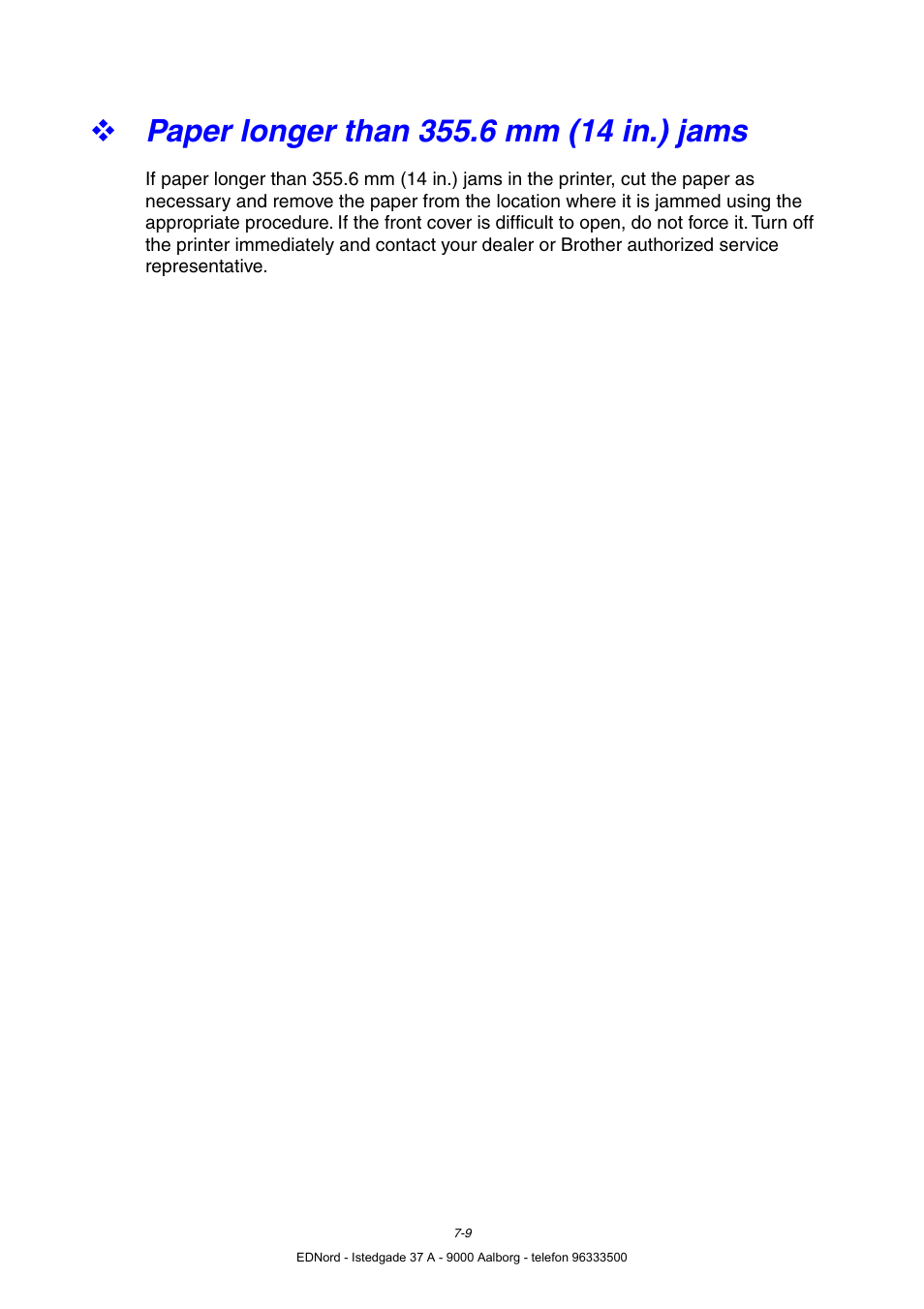 Paper longer than 355.6 mm (14 in.) jams | Brother HL-4000CN User Manual | Page 143 / 183