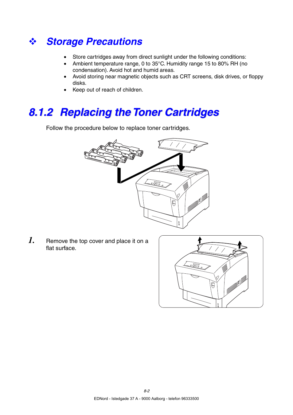 Storage precautions, 2 replacing the toner cartridges, Replacing the toner cartridges | Brother HL-4000CN User Manual | Page 148 / 183