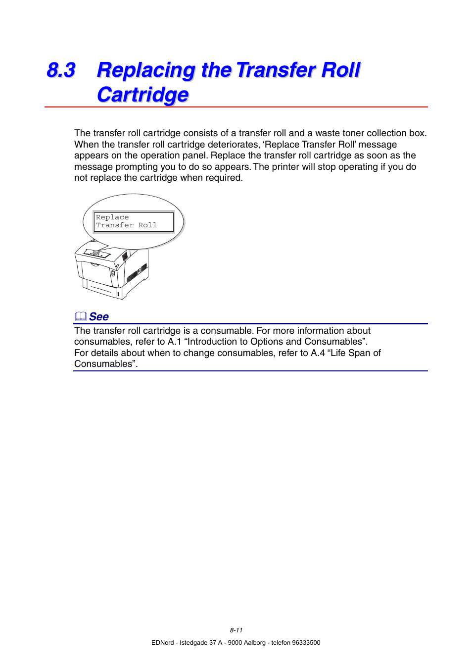 3 replacing the transfer roll cartridge | Brother HL-4000CN User Manual | Page 157 / 183