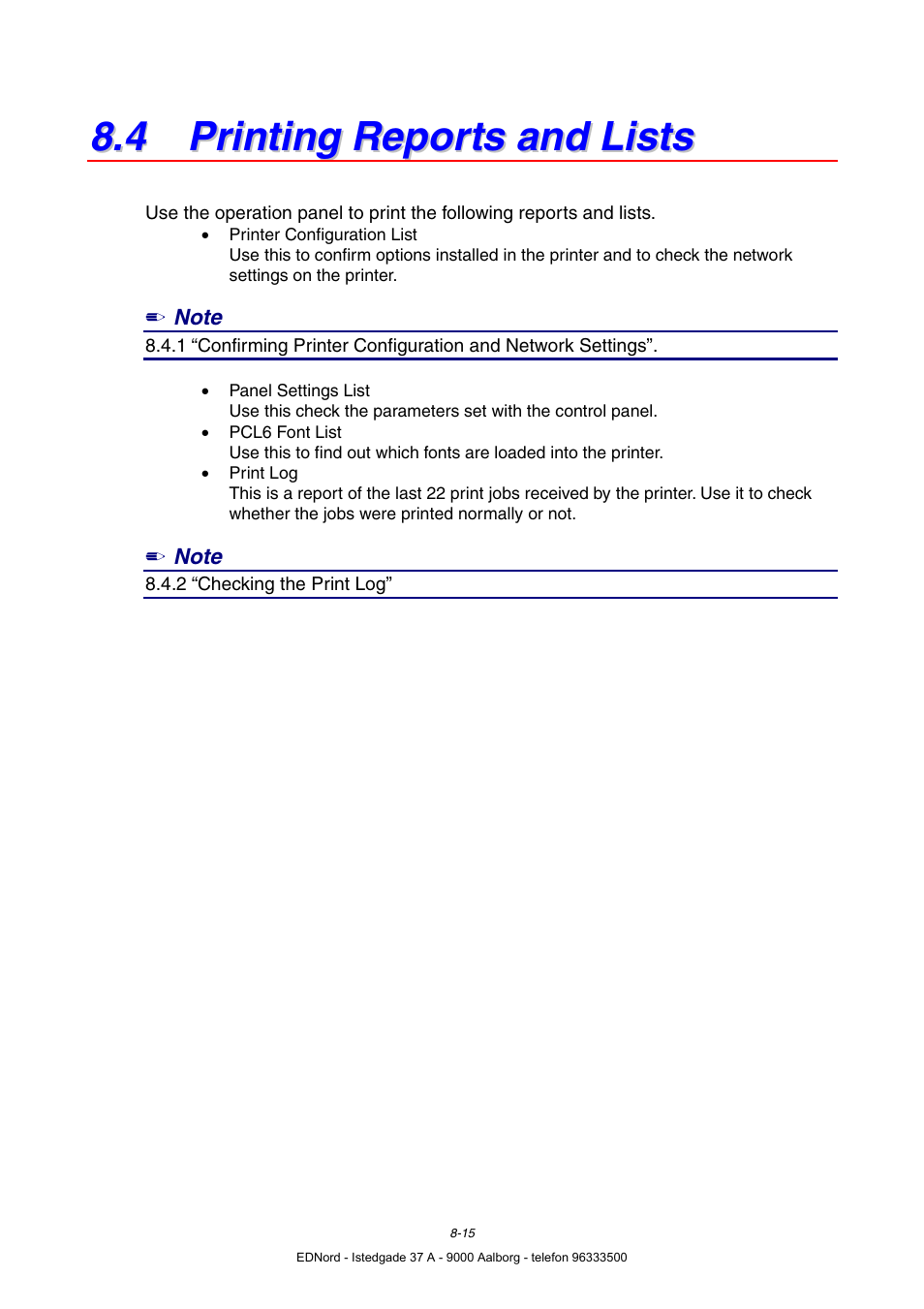 4 printing reports and lists | Brother HL-4000CN User Manual | Page 161 / 183