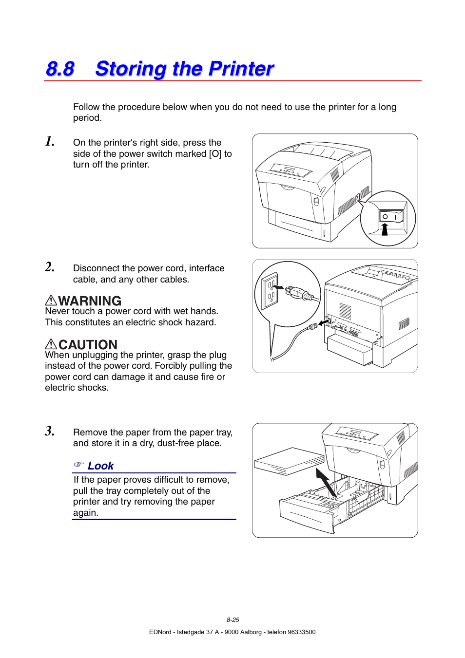 8 storing the printer | Brother HL-4000CN User Manual | Page 171 / 183