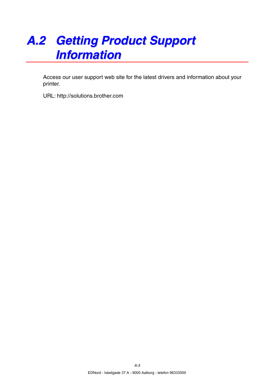 A.2 getting product support information | Brother HL-4000CN User Manual | Page 174 / 183