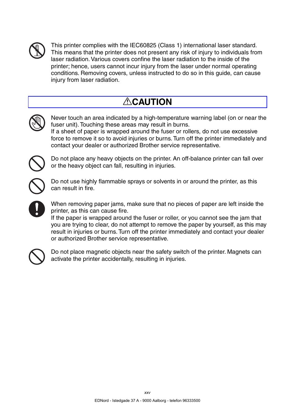 Caution | Brother HL-4000CN User Manual | Page 25 / 183