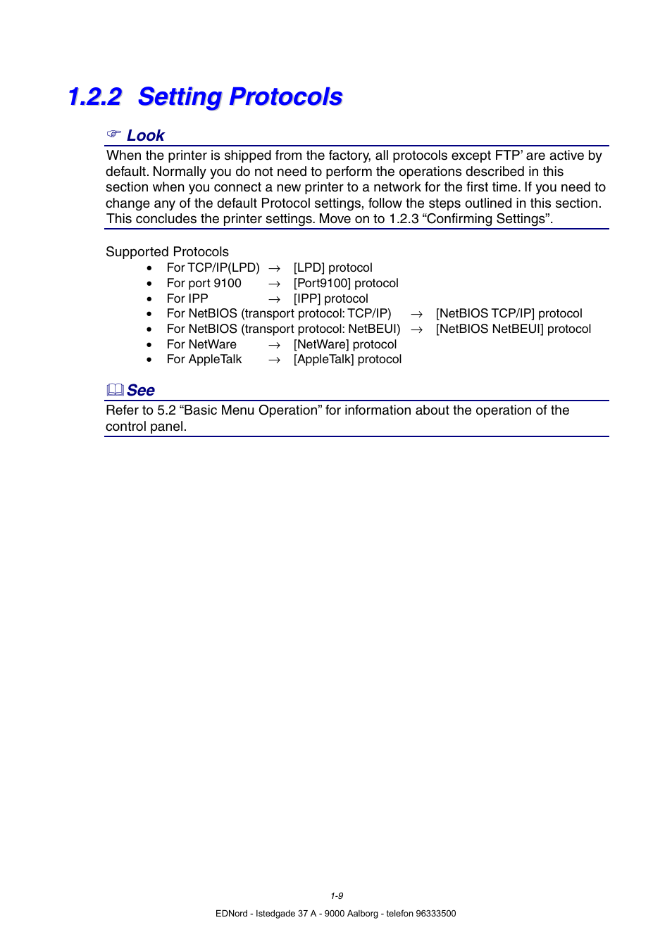2 setting protocols, Setting protocols | Brother HL-4000CN User Manual | Page 36 / 183