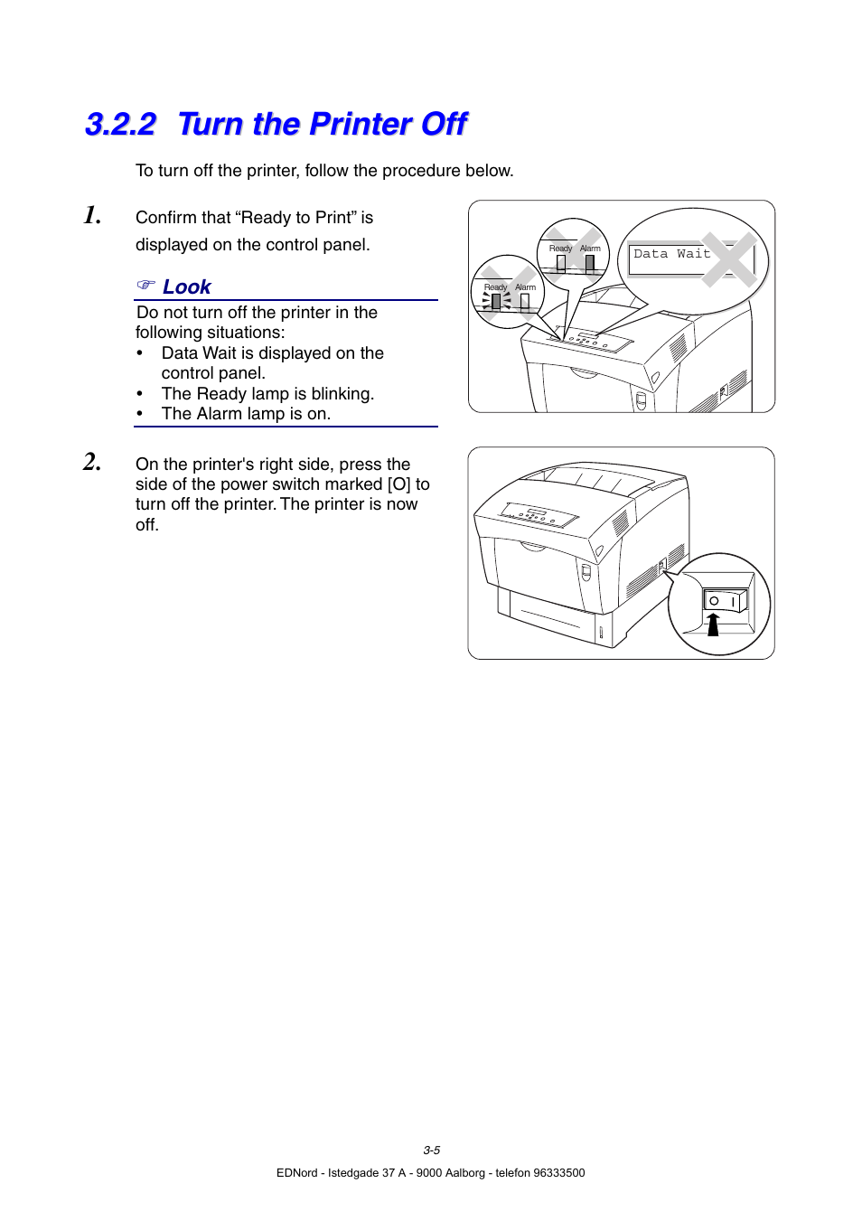 2 turn the printer off, Turn the printer off | Brother HL-4000CN User Manual | Page 47 / 183