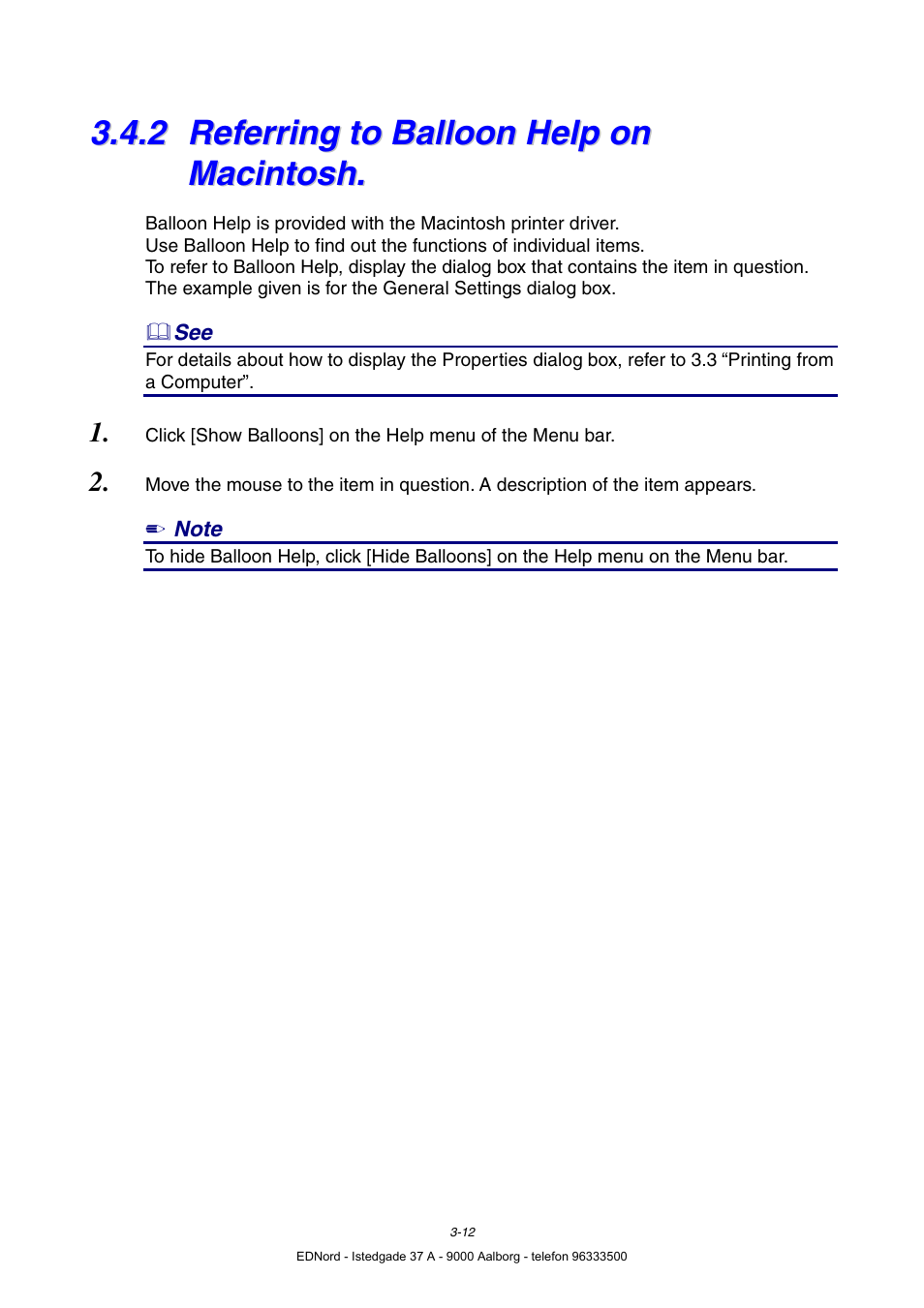 2 referring to balloon help on macintosh, Referring to balloon help on macintosh | Brother HL-4000CN User Manual | Page 54 / 183