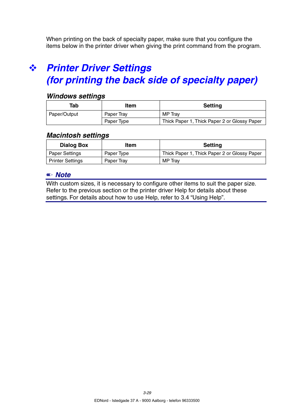 Windows settings, Macintosh settings | Brother HL-4000CN User Manual | Page 71 / 183