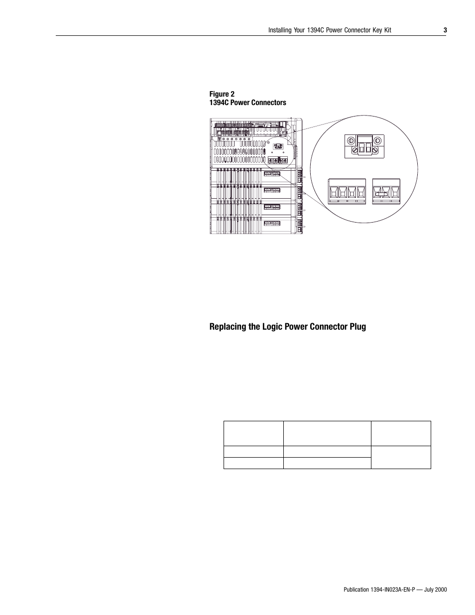 Replacing the logic power connector plug | Rockwell Automation 1394C-SJT_CONN-KEY Installing Your Power Connector Key Kit User Manual | Page 3 / 8