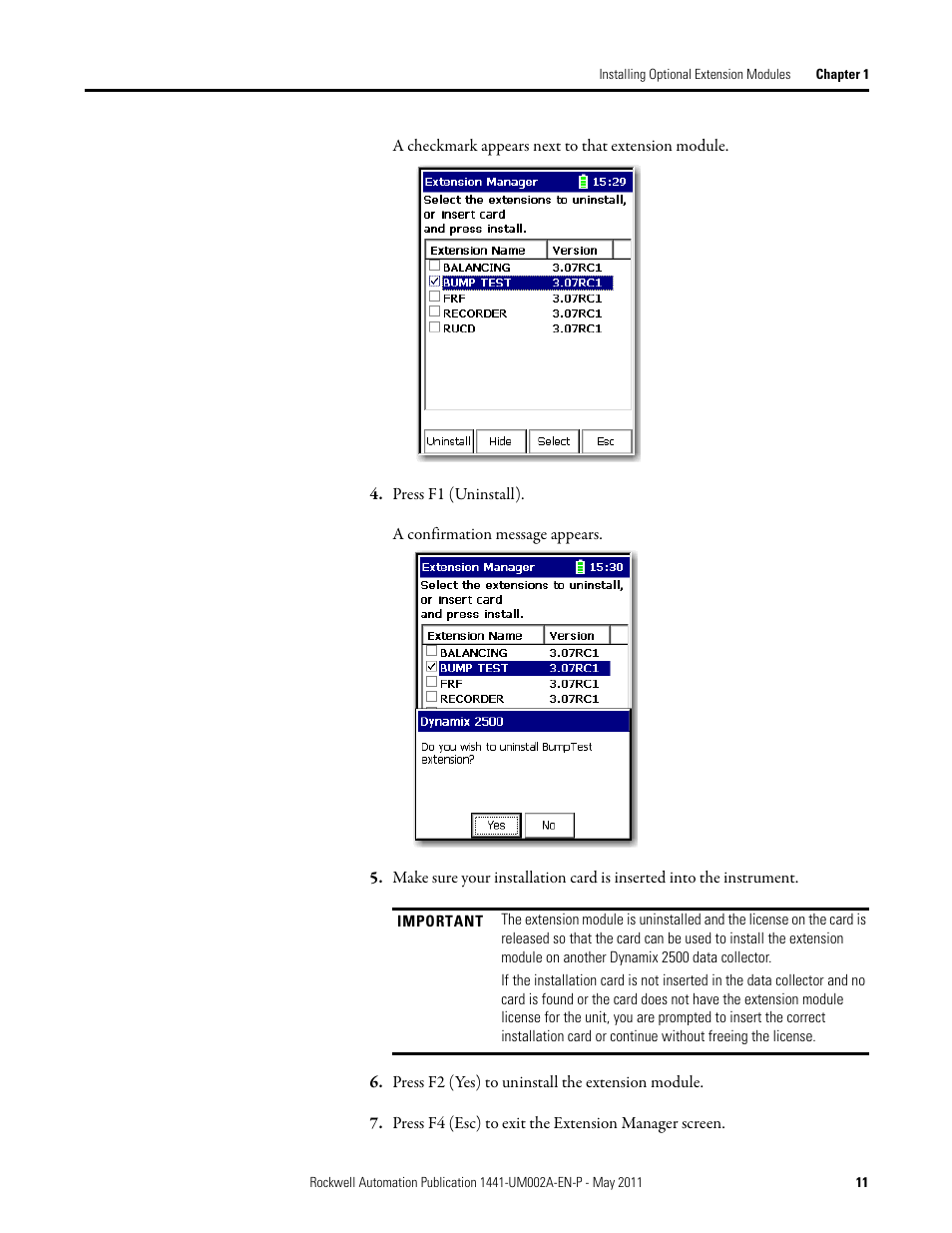 Rockwell Automation 1441-DYN25-MBMP Bump Test Extension Module for the Dynamix 2500 User Manual | Page 11 / 34