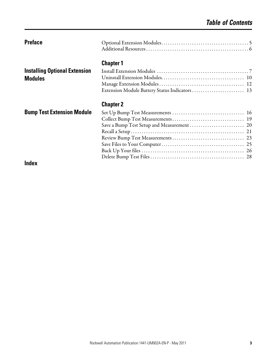Rockwell Automation 1441-DYN25-MBMP Bump Test Extension Module for the Dynamix 2500 User Manual | Page 3 / 34