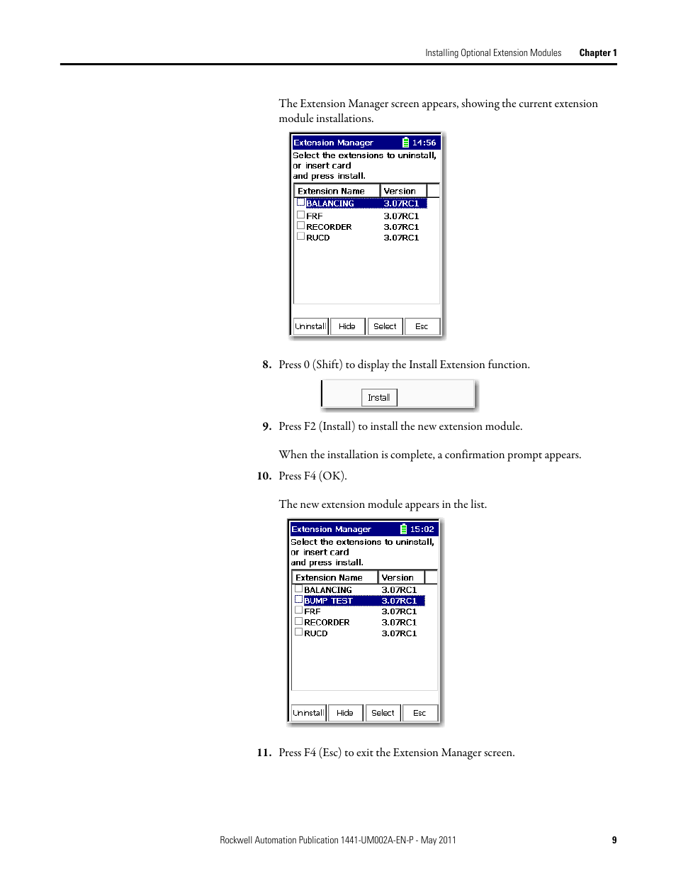 Rockwell Automation 1441-DYN25-MBMP Bump Test Extension Module for the Dynamix 2500 User Manual | Page 9 / 34