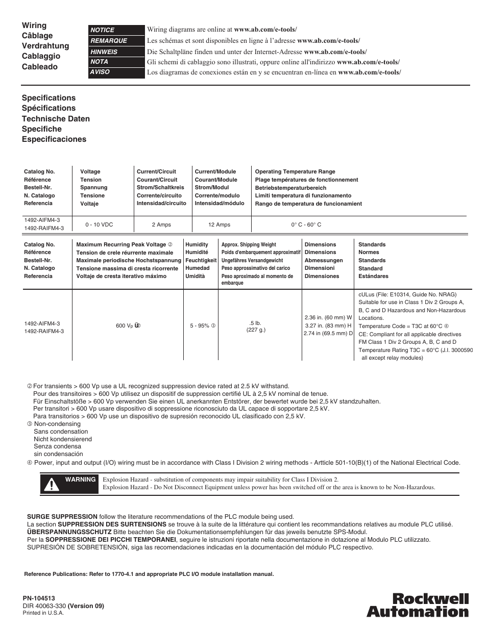Rockwell Automation 1492-AIFM4-3_RAIFM4-3 Analog Interface Modules User Manual | Page 6 / 6