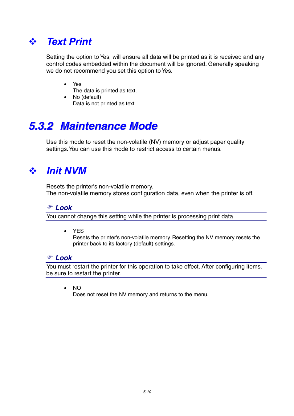 Text print, 2 maintenance mode, Init nvm | Maintenance mode | Brother 4000CN User Manual | Page 101 / 183