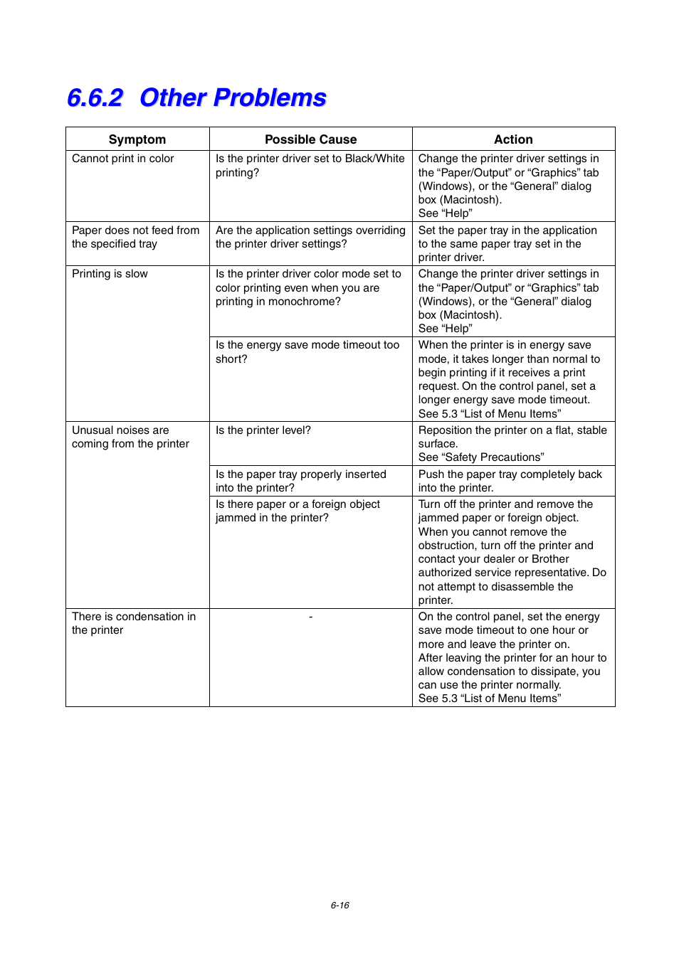 2 other problems, Other problems | Brother 4000CN User Manual | Page 124 / 183