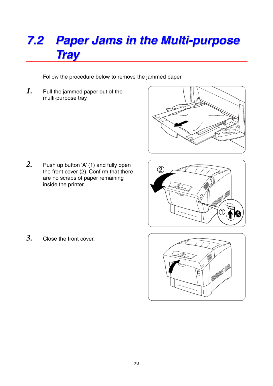 2 paper jams in the multi-purpose tray | Brother 4000CN User Manual | Page 137 / 183