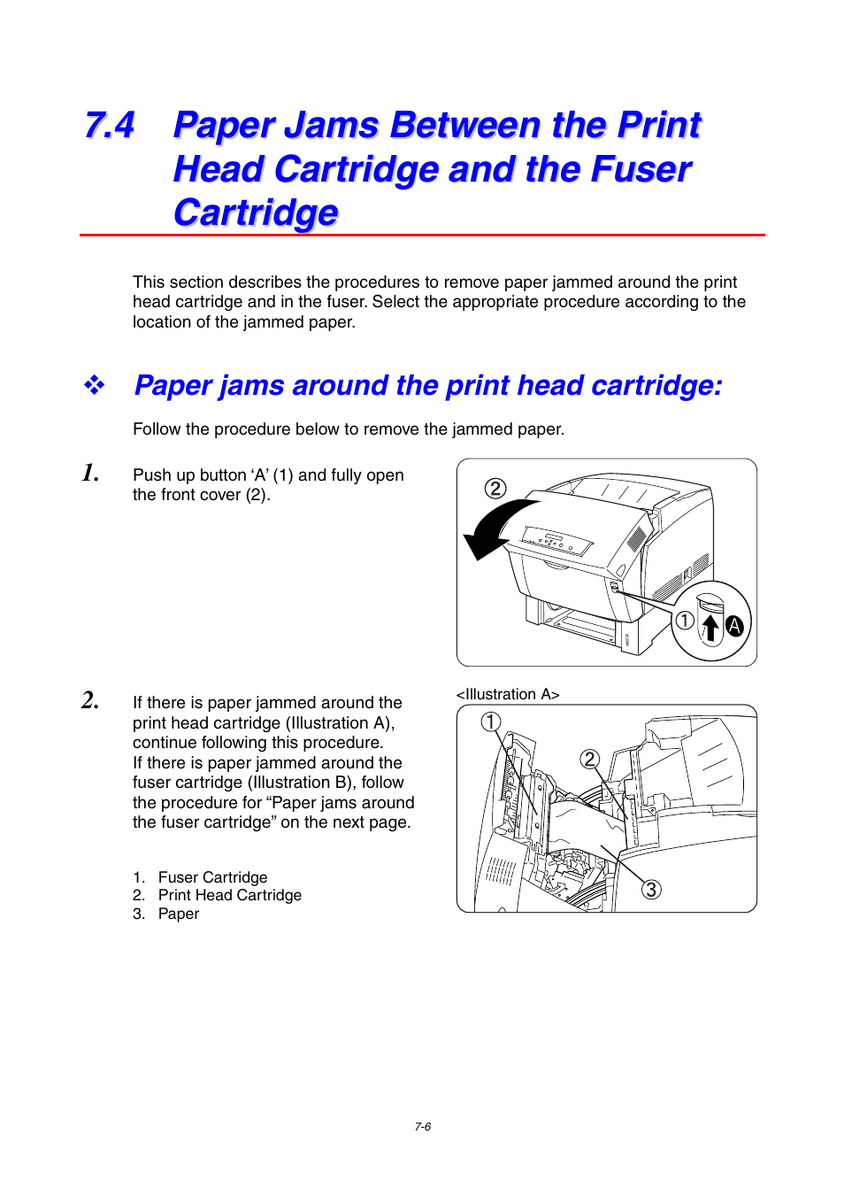 Paper jams around the print head cartridge | Brother 4000CN User Manual | Page 140 / 183