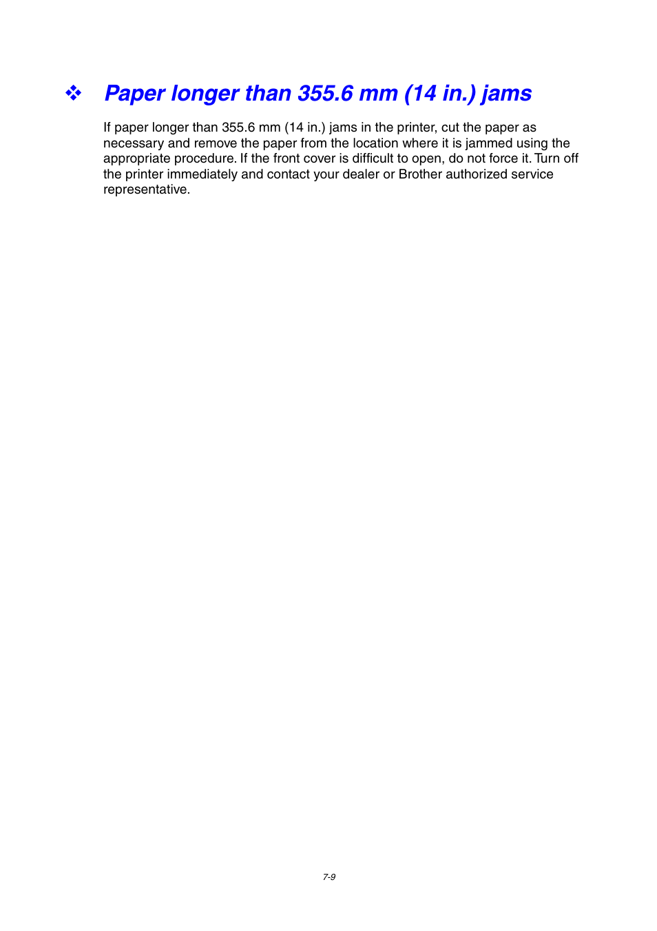Paper longer than 355.6 mm (14 in.) jams | Brother 4000CN User Manual | Page 143 / 183