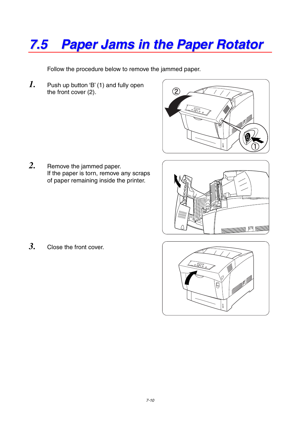 5 paper jams in the paper rotator | Brother 4000CN User Manual | Page 144 / 183