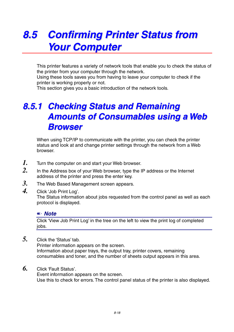 5 confirming printer status from your computer | Brother 4000CN User Manual | Page 164 / 183