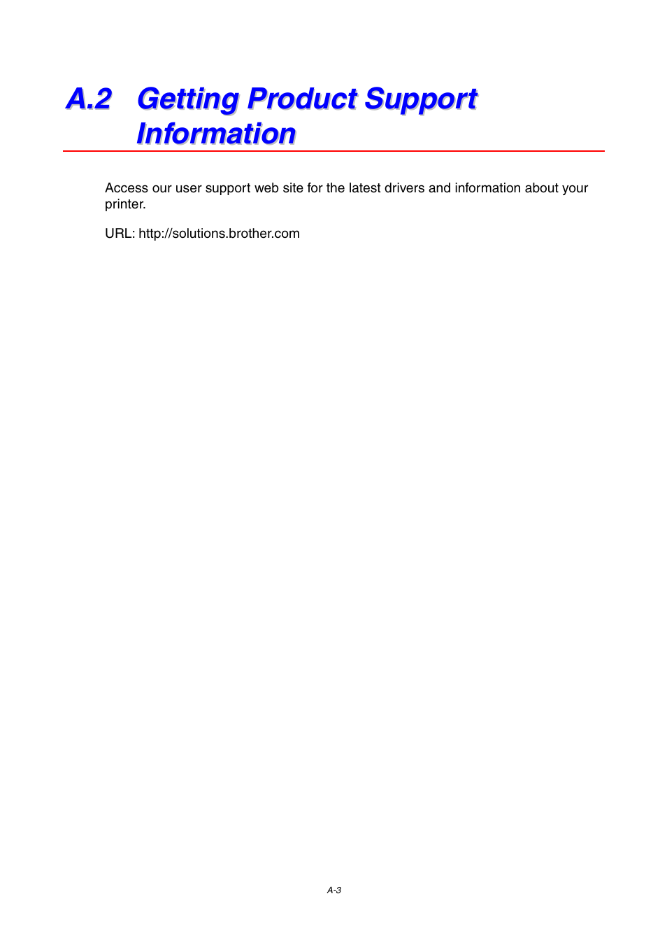 A.2 getting product support information | Brother 4000CN User Manual | Page 174 / 183