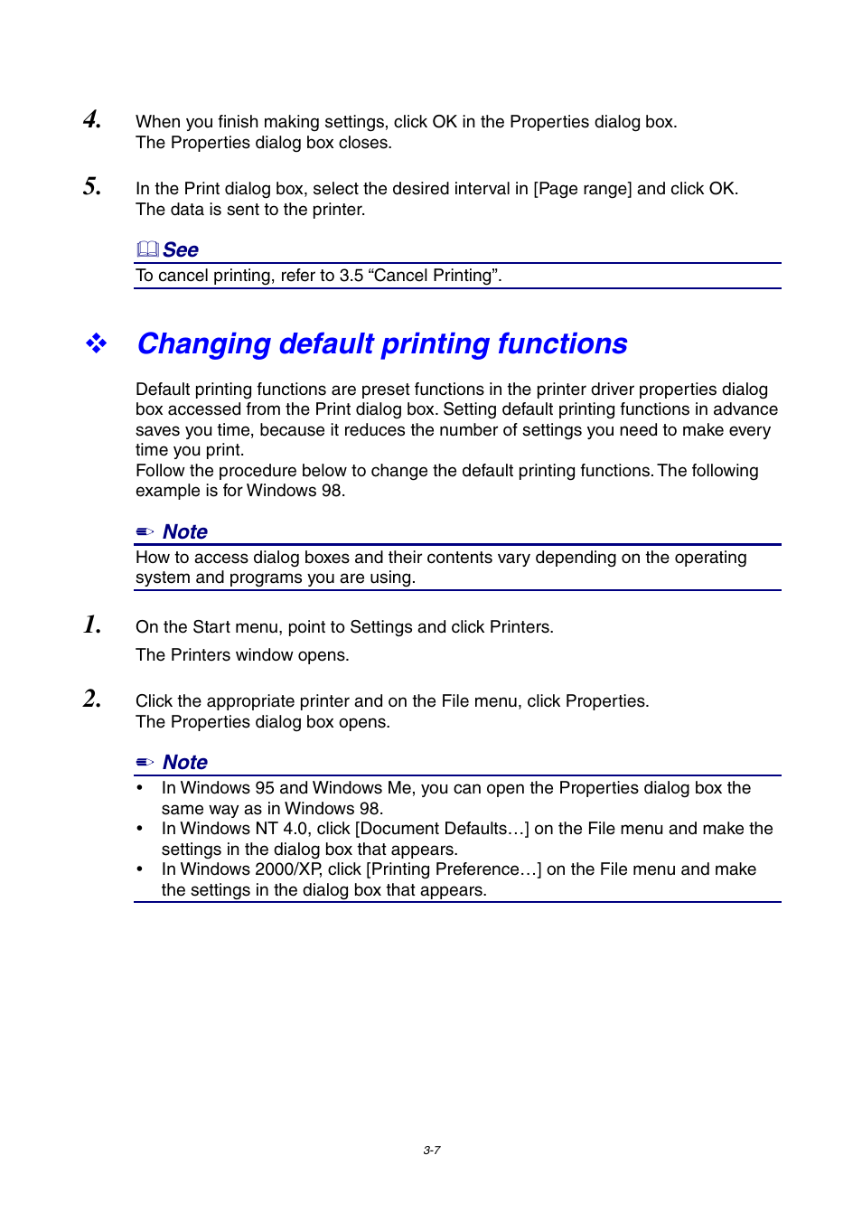 Changing default printing functions | Brother 4000CN User Manual | Page 49 / 183