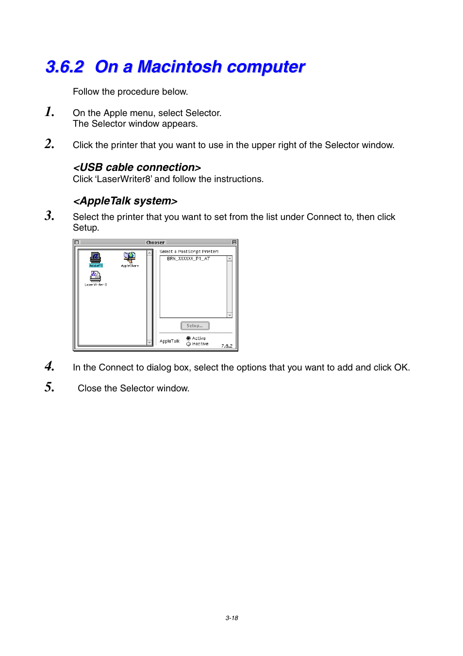 2 on a macintosh computer, On a macintosh computer | Brother 4000CN User Manual | Page 60 / 183