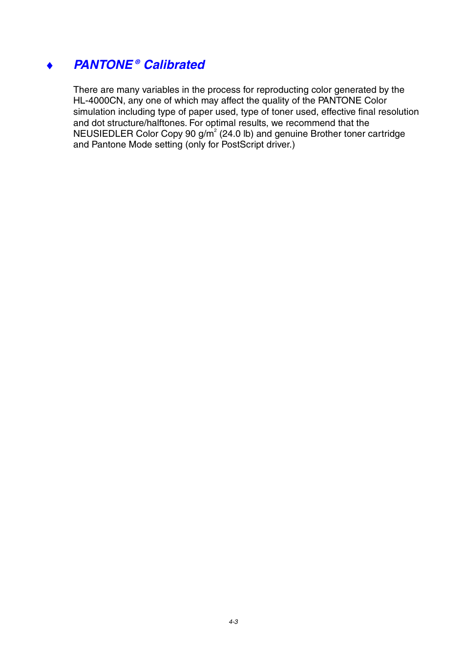 Pantone, Calibrated | Brother 4000CN User Manual | Page 74 / 183