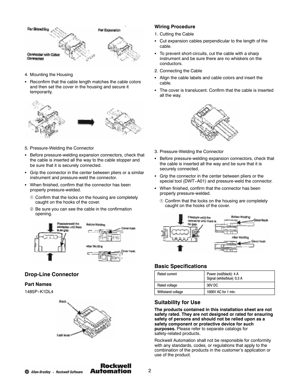 Rockwell Automation 1485P KwikLink Lite Connectors User Manual | Page 2 / 3