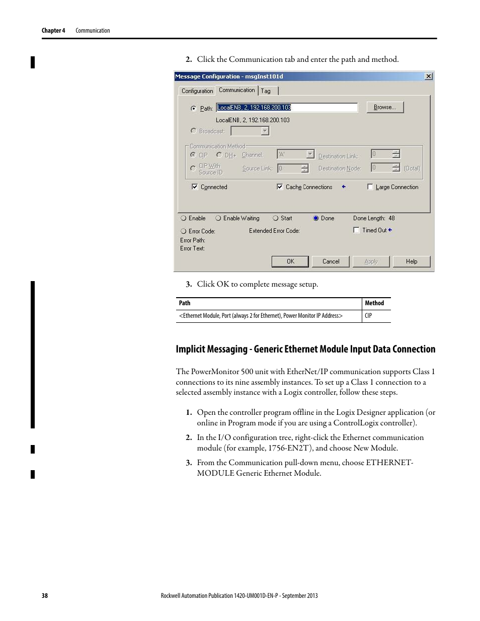 Rockwell Automation 1420 PowerMonitor 500 User Manual | Page 38 / 86