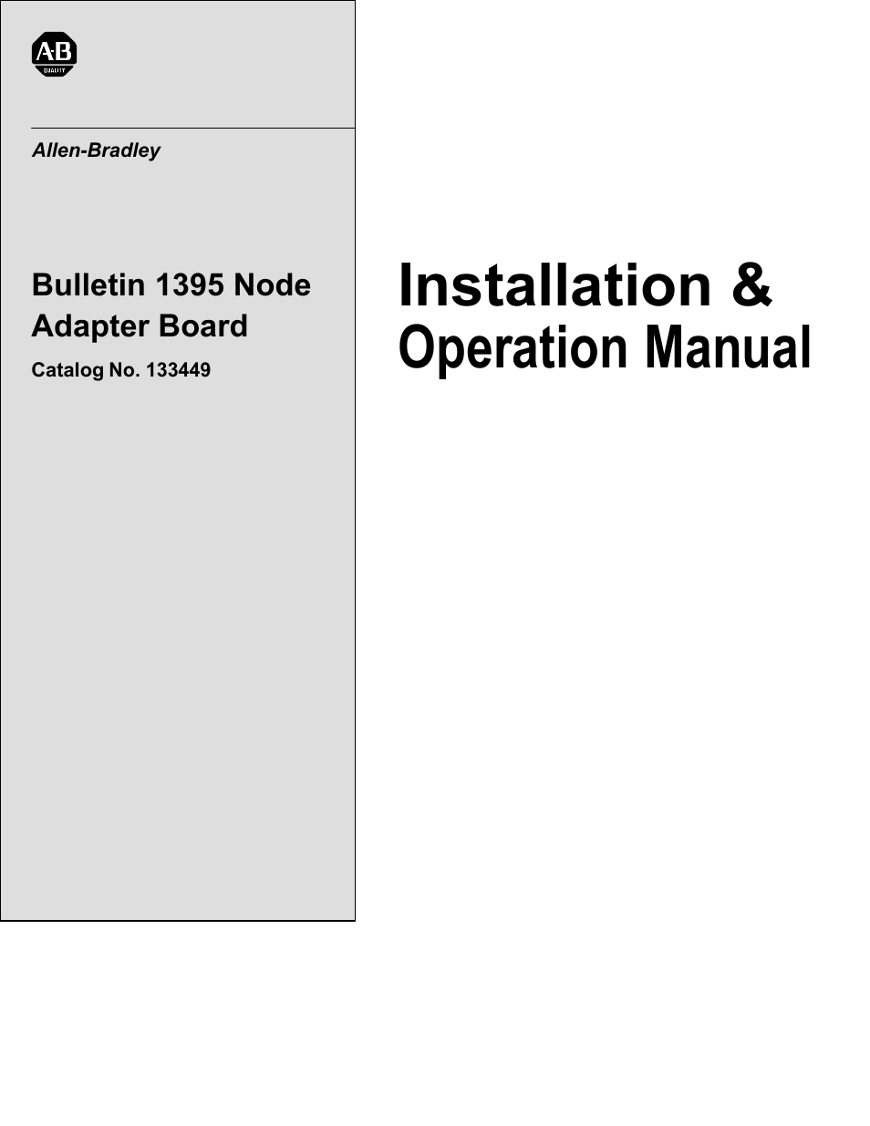 Rockwell Automation 1395 Node Adapter Board User Manual | 70 pages