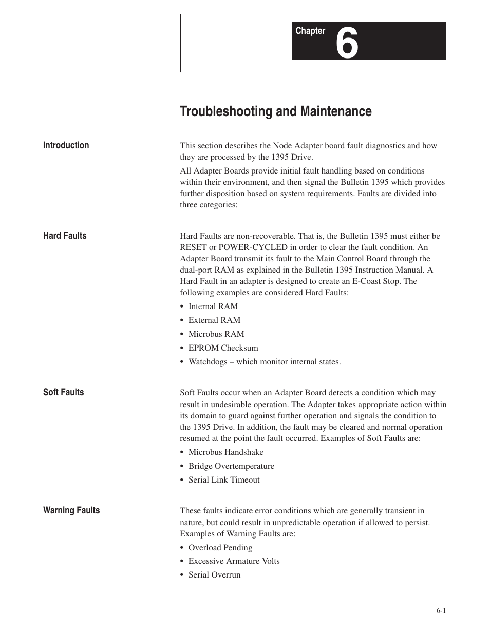 Troubleshooting and maintenance | Rockwell Automation 1395 Node Adapter Board User Manual | Page 63 / 70