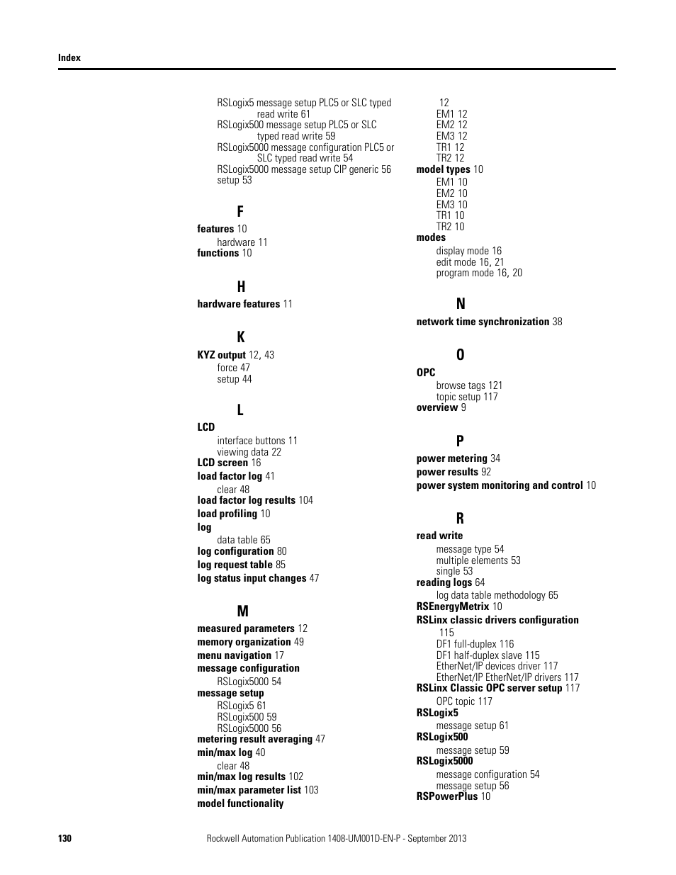 Rockwell Automation 1408-EMxx PowerMonitor 1000 Unit User Manual | Page 130 / 134