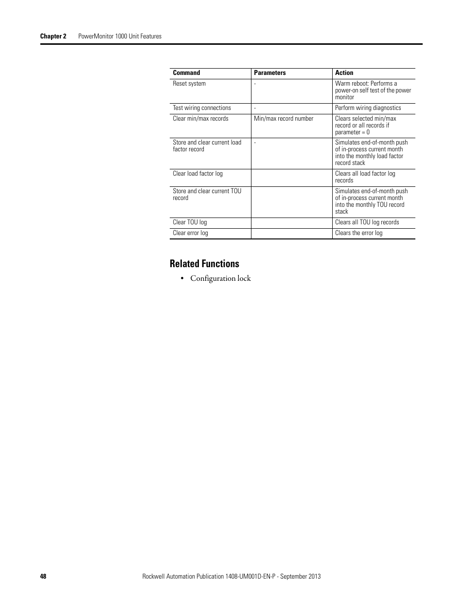 Related functions | Rockwell Automation 1408-EMxx PowerMonitor 1000 Unit User Manual | Page 48 / 134
