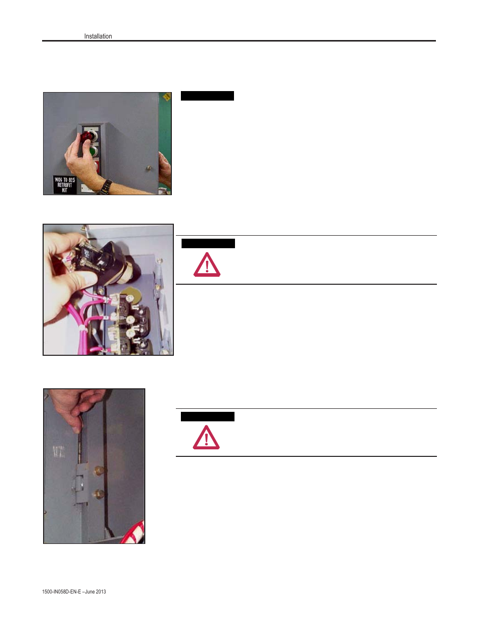 Removing low voltage door | Rockwell Automation 1500 Modular Protection System Conversion Kit (Bulletin 1406 to Bulletin 825 Plus) User Manual | Page 16 / 38