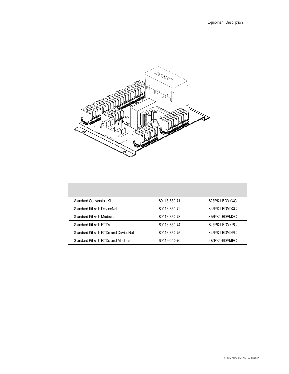 Ordering information, Conversion kit numbers | Rockwell Automation 1500 Modular Protection System Conversion Kit (Bulletin 1406 to Bulletin 825 Plus) User Manual | Page 9 / 38