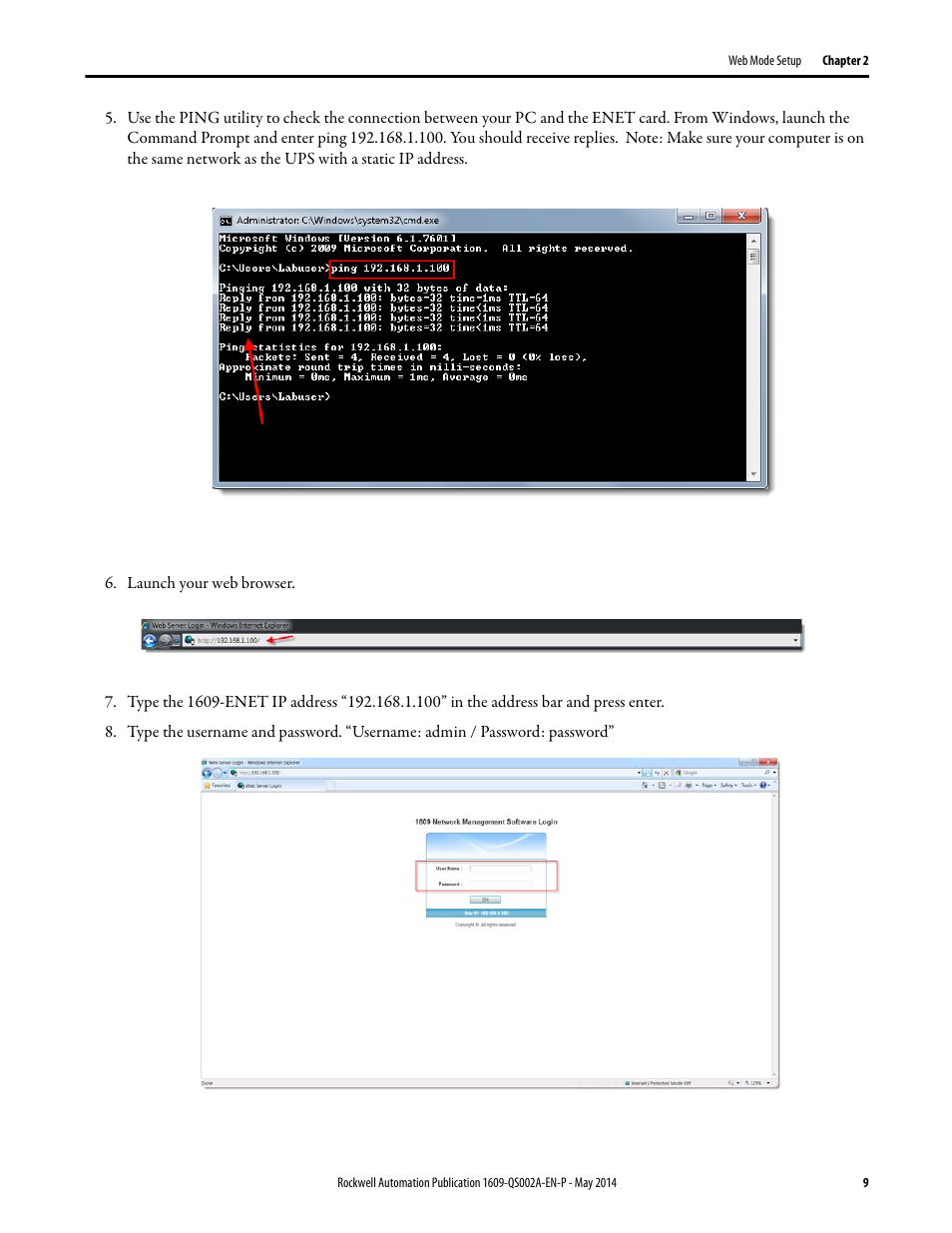 Rockwell Automation 1609-ENET Ethernet Network Card Quick Start User Manual | Page 9 / 31