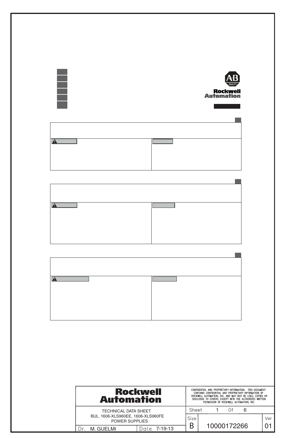 Rockwell Automation 1606-XLS960 DC Power Supply User Manual | 6 pages